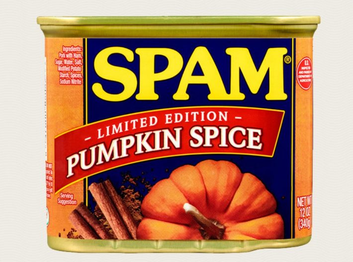2019年に限定発売されたパンプキンスパイス味のスパム（画像：Hormel 公式サイトより）