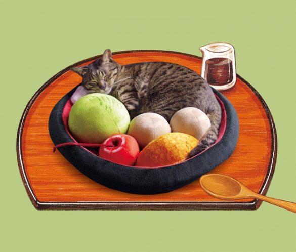 「和のおもてニャし あんみつにゃんこクッション」画像：株式会社フェリシモプレスリリースより