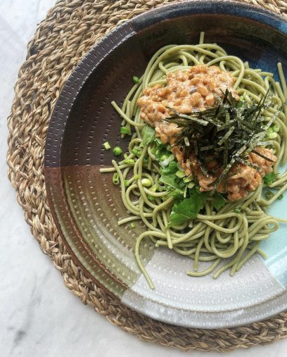 数日前に、加治さんが自分で作って撮影したぶっかけそば