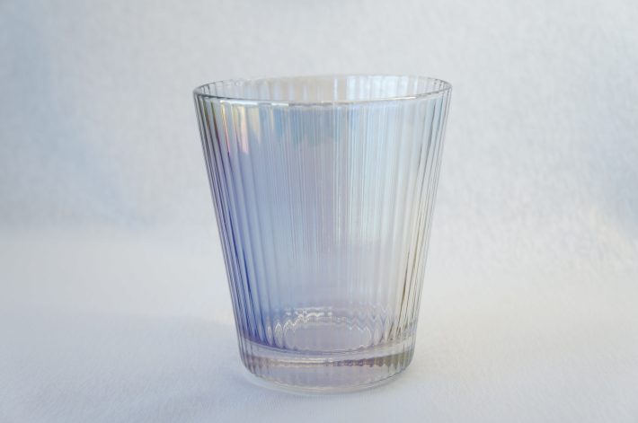 ニトリ「ガラスグラス（オーロラストライプ）」／299円