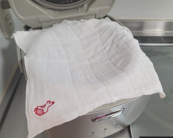 濡れ布巾をかけておく