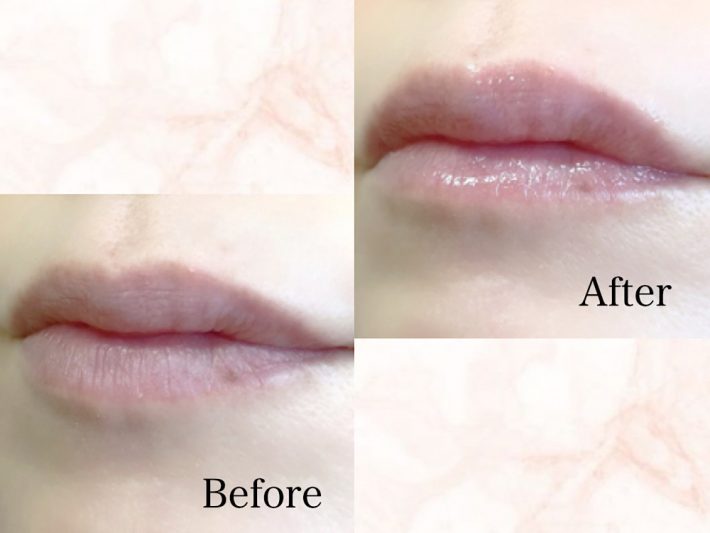 ぷるんとした唇に