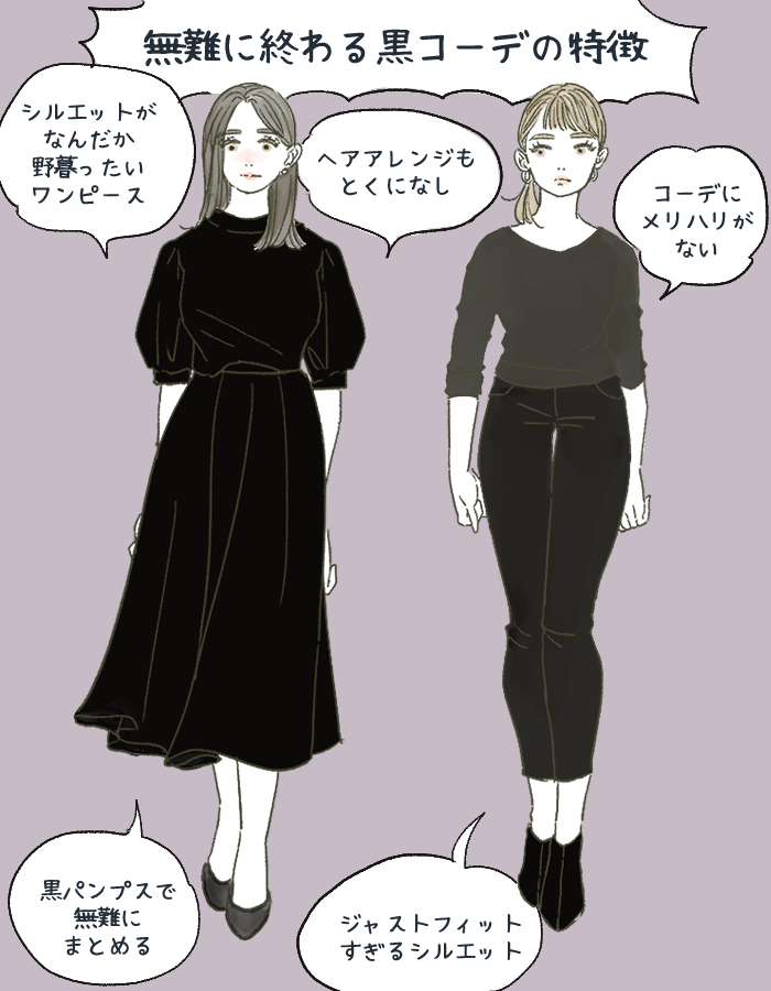 黒い 服 特徴