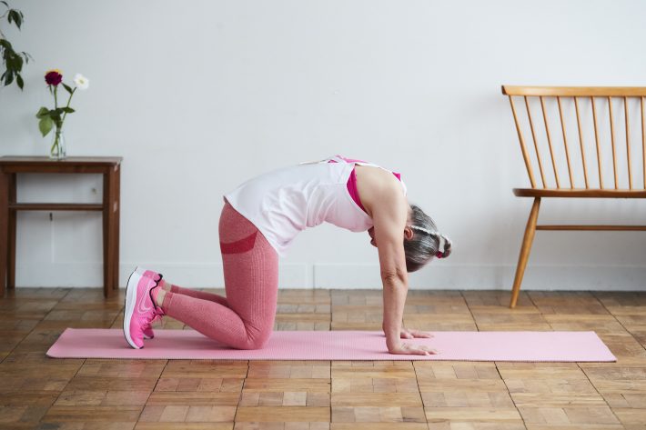 2. 背中を「猫」のように丸める