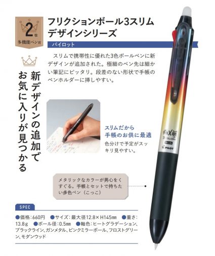 「文房具屋さん大賞」多機能ペン賞