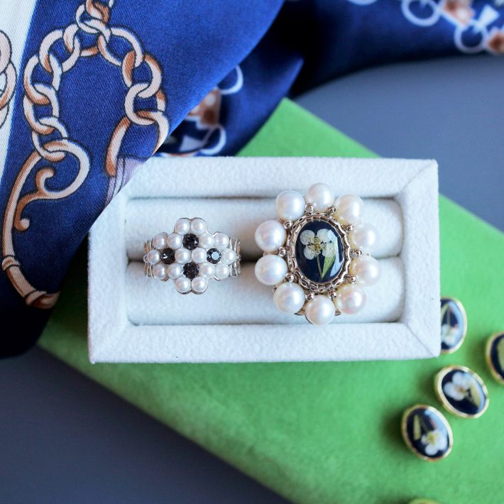 シックな色の指輪