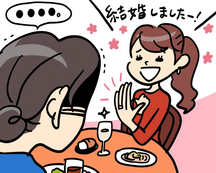 先輩に結婚報告
