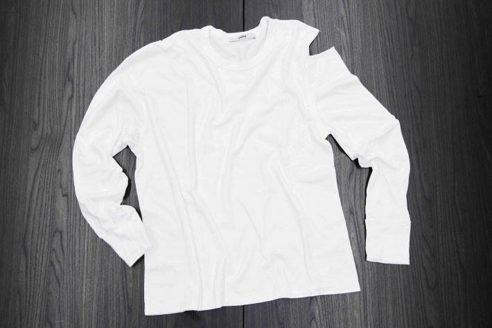 〈pelleq〉Supima cotton asymmetry long T