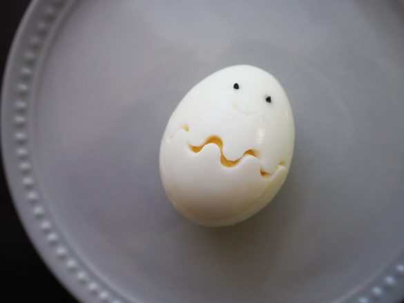 顔付きゆで卵の完成