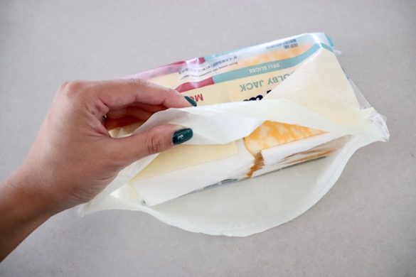 チーズが1枚ずつ取り出しやすい