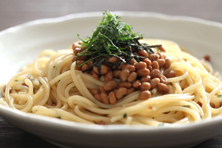 冷たい納豆パスタ
