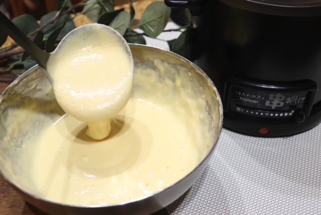 「卵、小麦粉、水」を混ぜたバッター液