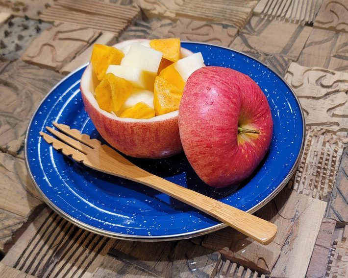 柿を組み合わせて盛りつけました