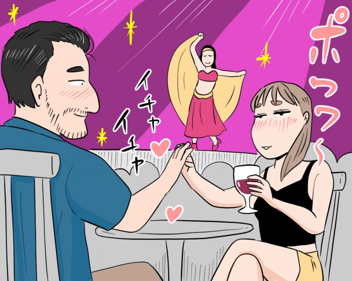 宿泊客の日本人男性と意気投合