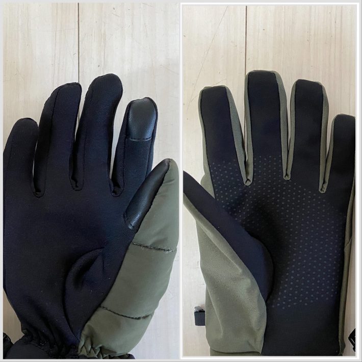 左：ワークマン手袋　右：ユニクロ手袋