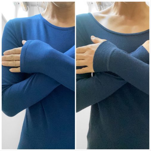 左：ユニクロのシャツ　右：ワークマンのシャツ