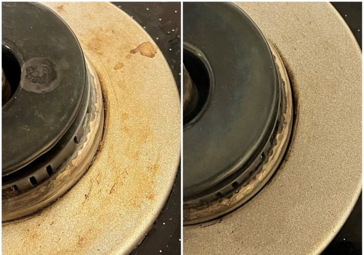 油汚れが落ちたガスコンロ