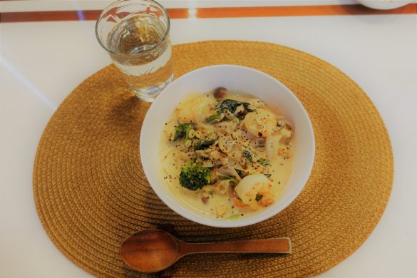 冷凍食材の簡単オートミールリゾット