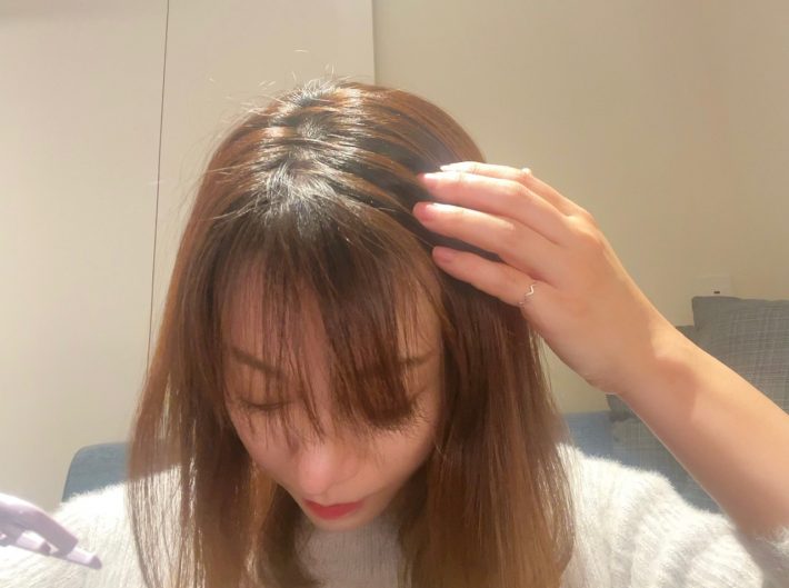 キレイなジグザグ分け目が完成