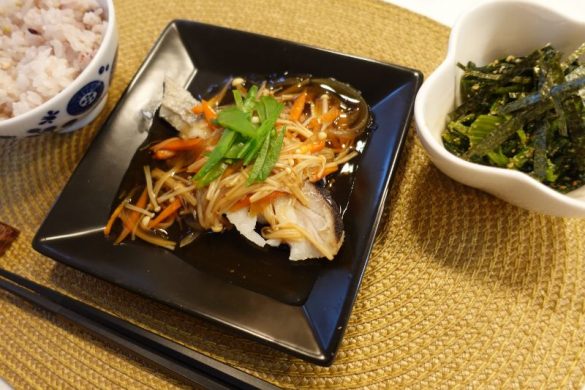 タラとえのきの甘酢あんかけ