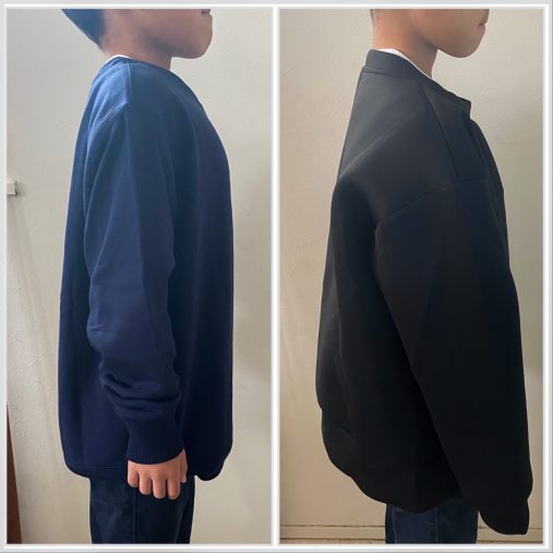 左:ユニクロトレーナー 右:ワークマントレーナー