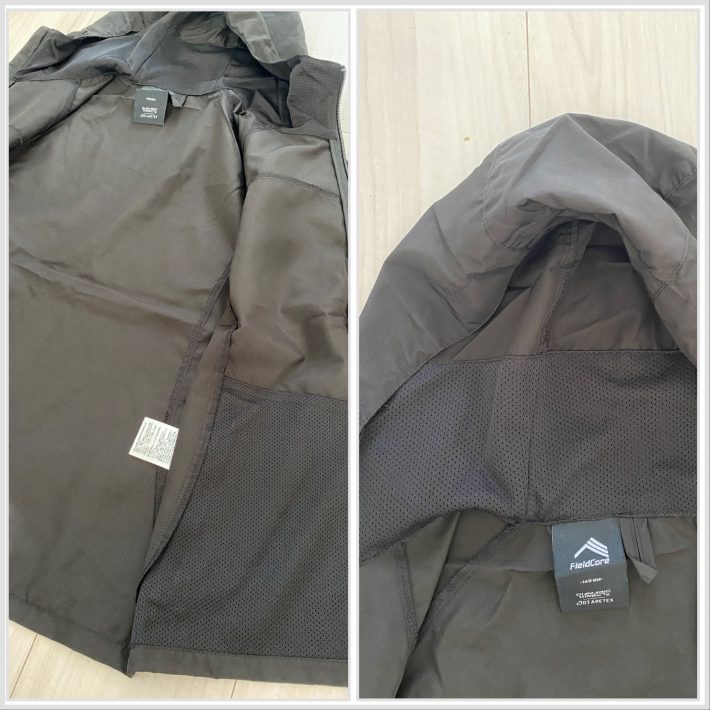 左：ポケット部分　右：フード部分