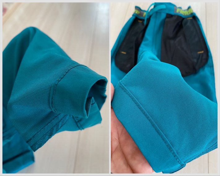 左：上部から手を入れたところ　右：内側に手を入れたところ