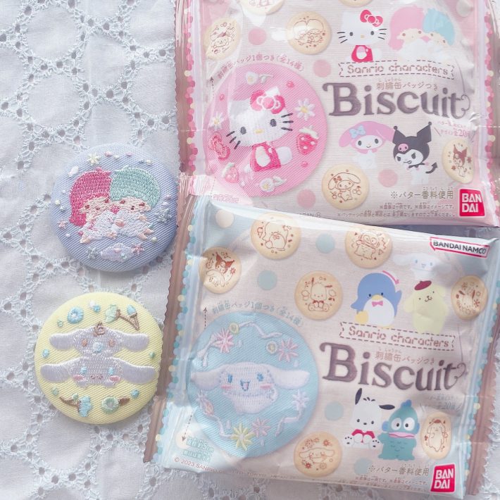 サンリオ　缶バッジ　ビスケット