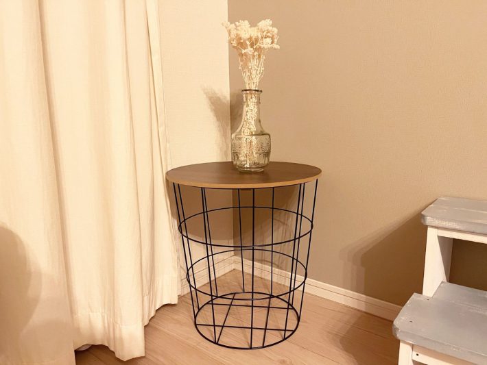 サイドテーブル ラウンド（ブラウン）