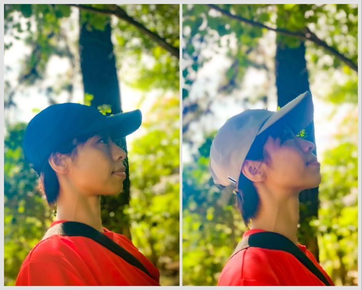 左：ユニクロ「UVカットツイルキャップ」1990円（税込）／右：ワークマン「AEGIS(イージス)防水リップローキャップ」1280円（税込）