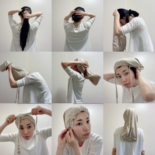 封筒型シルク製ヘアキャップの使い方