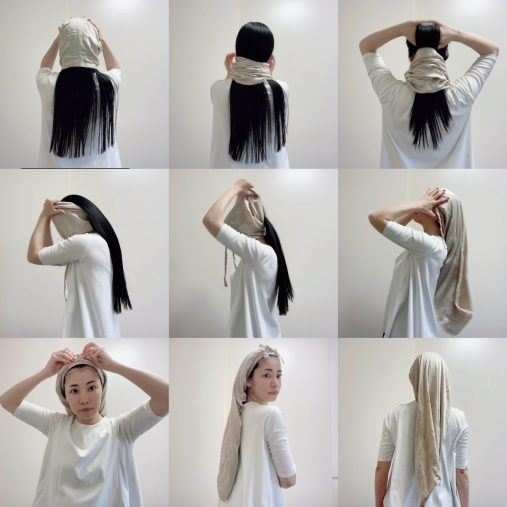 筒型のシルク製ヘアキャップの使い方