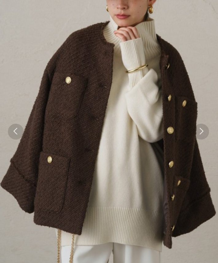 ツイードジャケットのコーデ