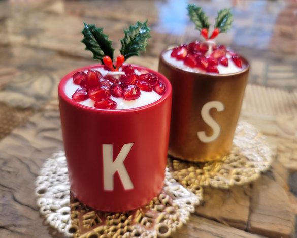 シリアルヨーグルトを、クリスマスっぽく作ってみました