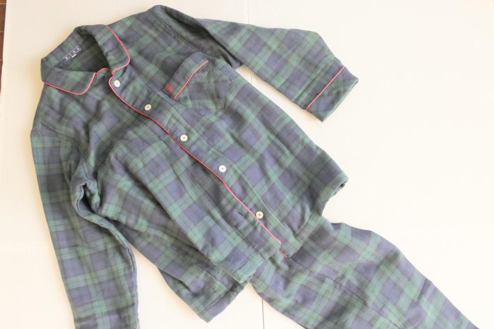 トリプルガーゼ両面起毛タータンチェック柄パジャマ