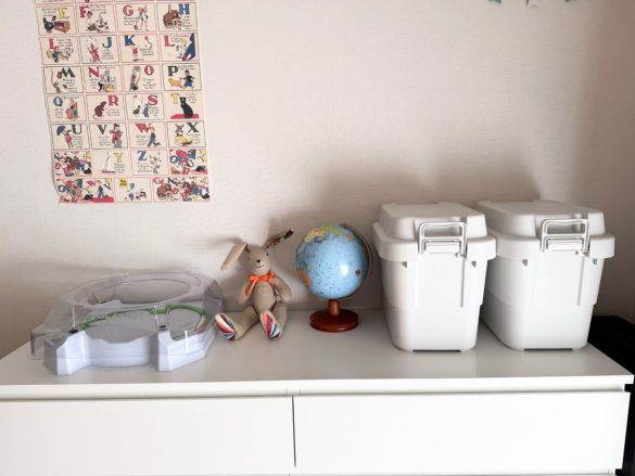 チェスト上にはミニサイズのボックスを導入