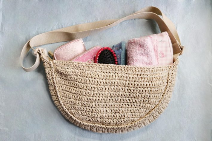 ラウンドミニクロシェバッグ