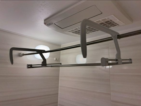 浴室乾燥でも複数枚のタオルをかけられる