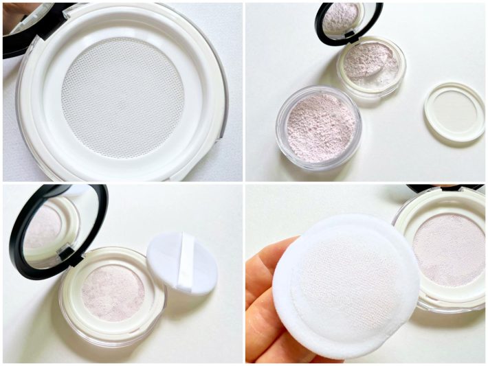 ミラー付きパウダーケースは満遍なくパフに粉がつく