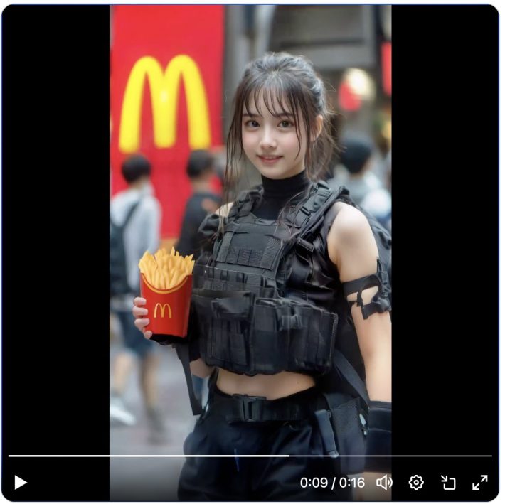 8月17日に公開された日本マクドナルドのAI広告のワンシーン（日本マクドナルド公式Xより）