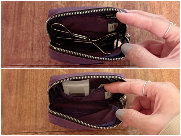 ポーチ内のポケットにも縦にして入るほどのコンパクト