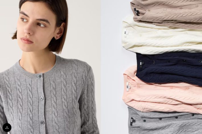 ユニクロ　ケーブルクルーネックセーター