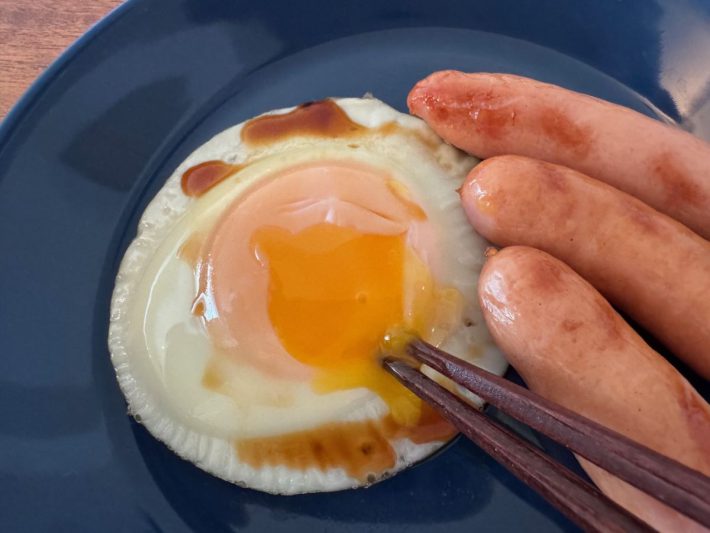 トースター5分でトロッとした半熟目玉焼きが完成