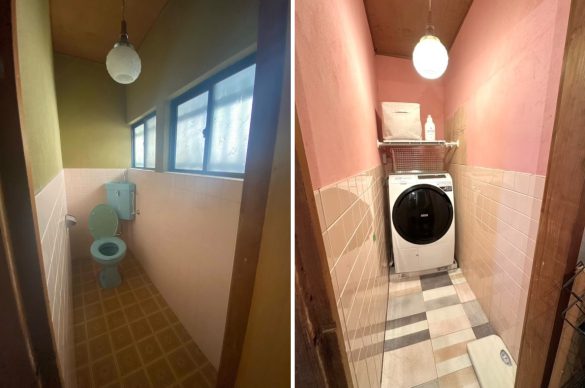  トイレがあった場所を洗濯機置き場に