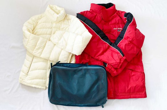 5 Mサイズには、ダウンジャケットが2枚収納できました