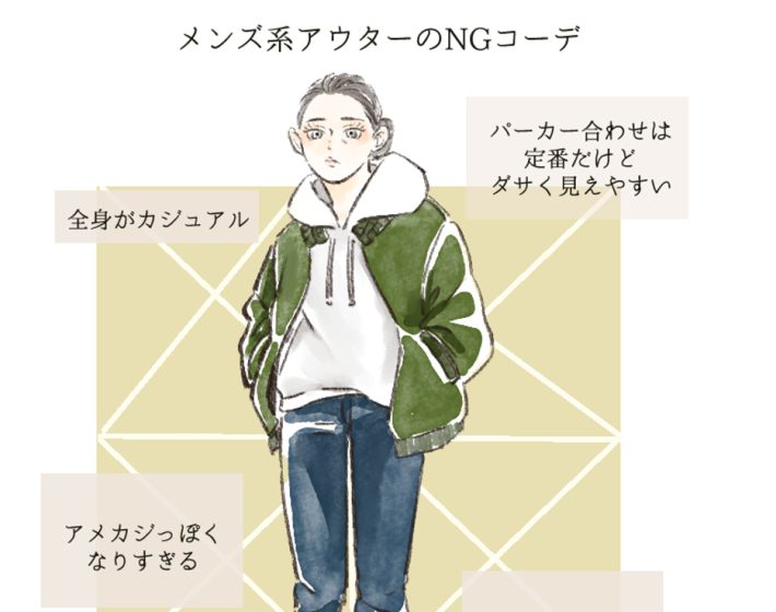 メンズ系アウターのNGコーデ
