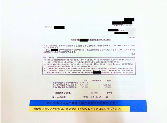 古川さんが返済中の奨学金