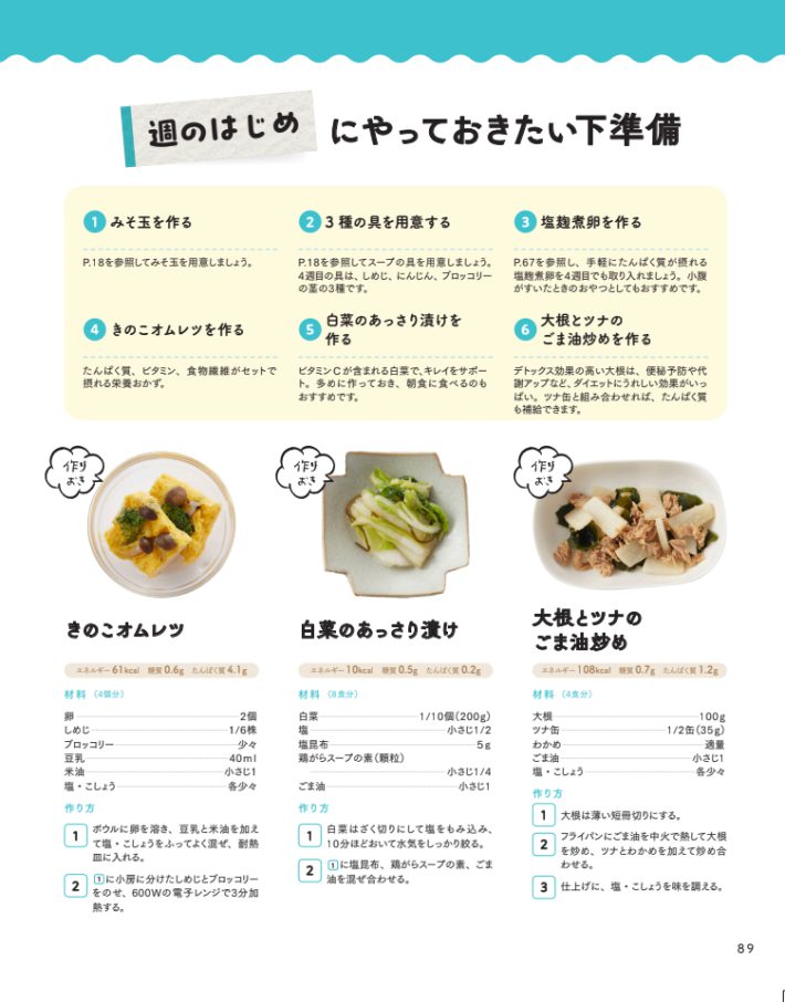 1ヶ月献立カレンダー