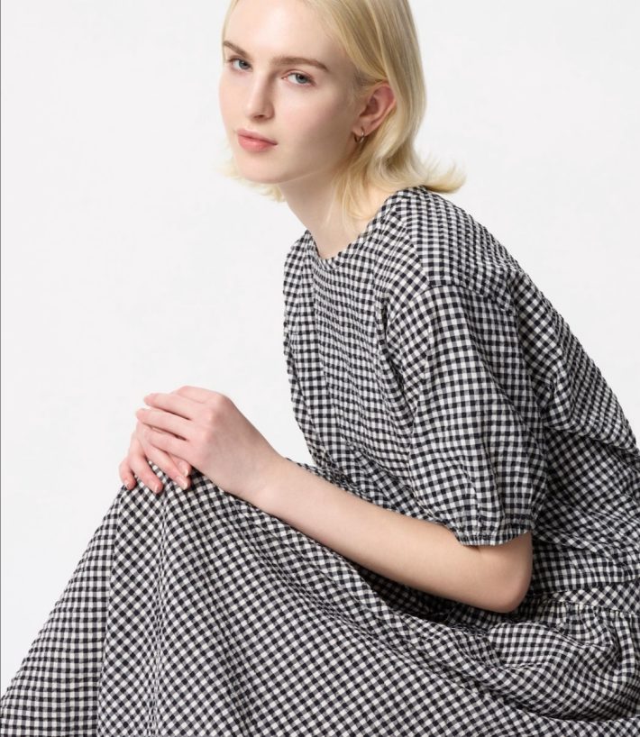 シアサッカーブラウス/ギンガム/半袖