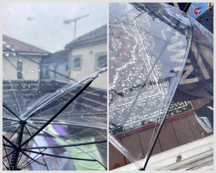 濡れた傘に使用してみる